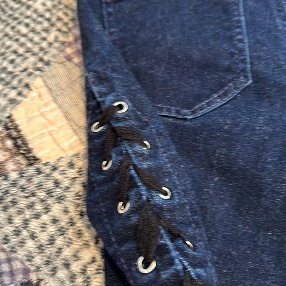 Guess 1981 Skinny, high waist, side laced, straight leg jeans - Picture 5 of 5